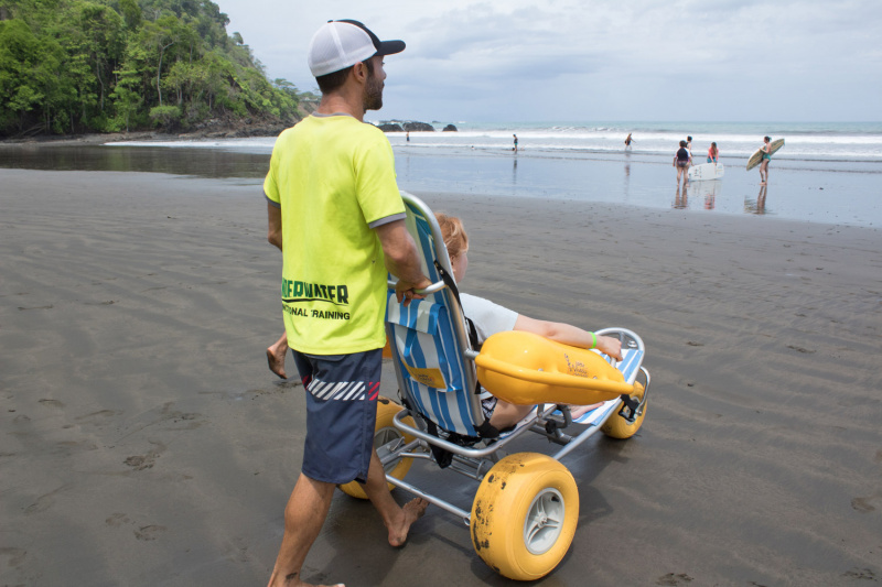 A beach wheelchair will be available