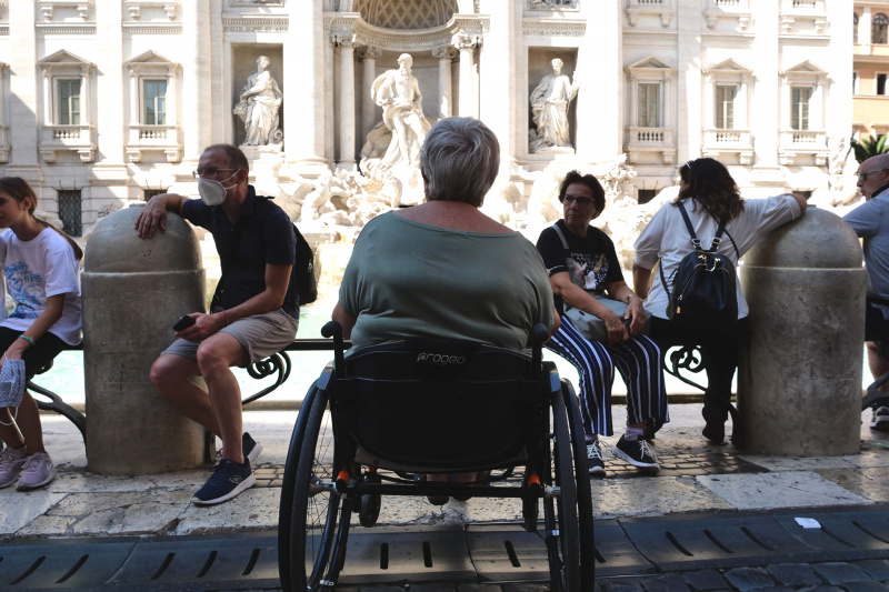 Wheelchair user enjoying Rome