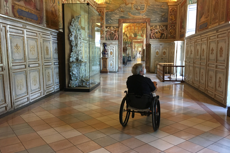 A wheelchair user explores the Vatican Museums