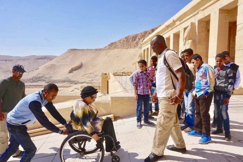 A wheelchair user explores Luxor