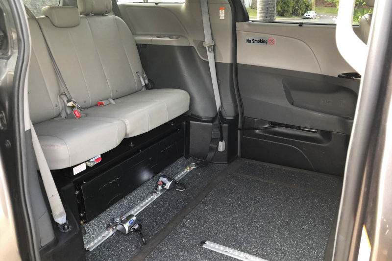 The accessible van has enough space for a wheelchair user