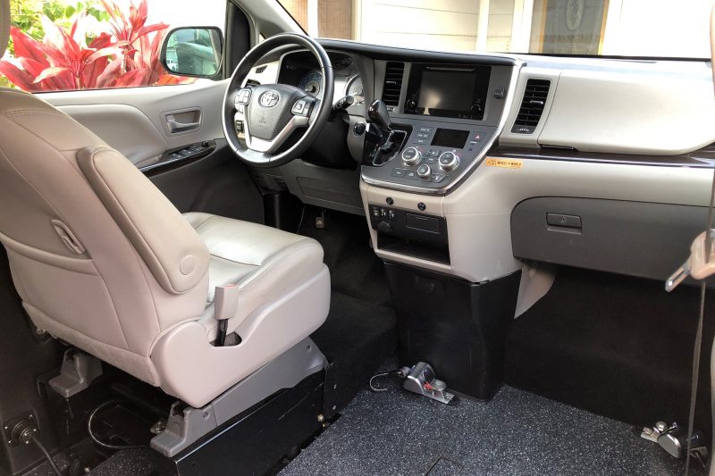 The accessible van has enough space for a wheelchair user