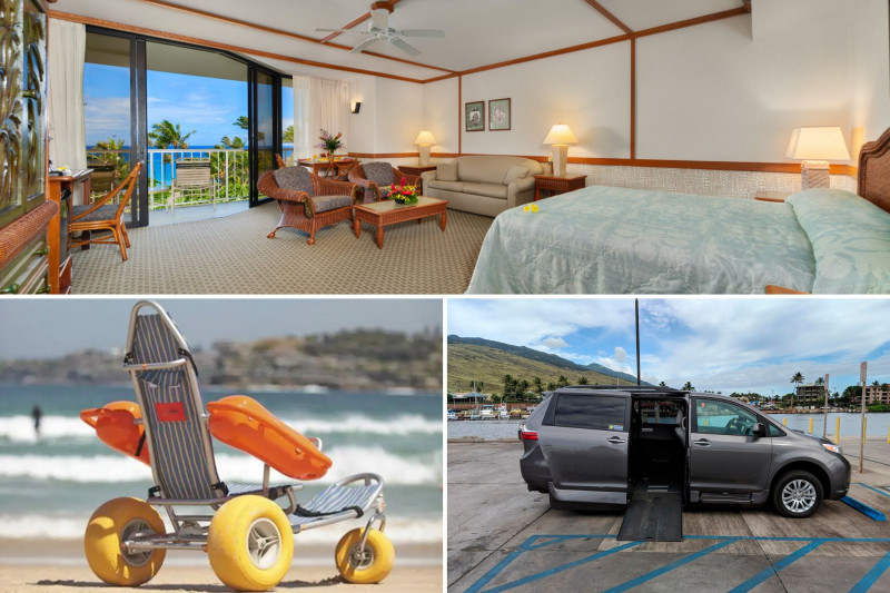 Maui 3-day accessible trip: Place to stay + Adapted van rental + Beach wheelchair rental