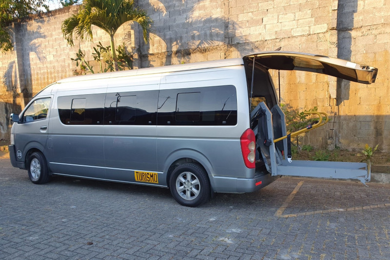 The accessible van has a wheelchair lift