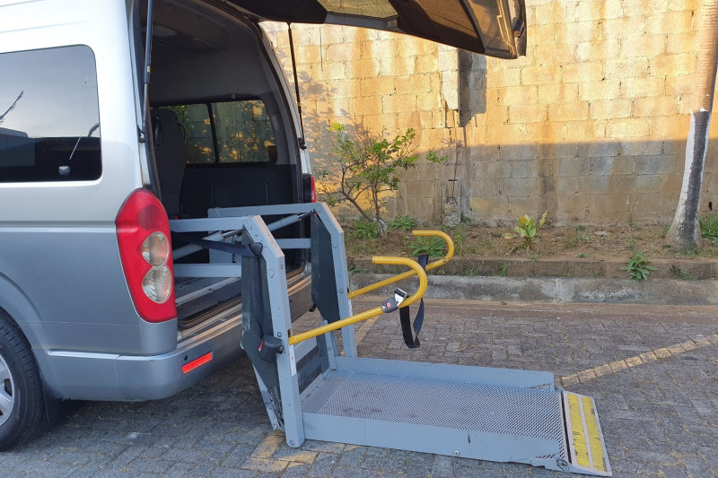The accessible van has a wheelchair lift