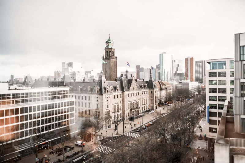 Skyline views from Hilton Rotterdam