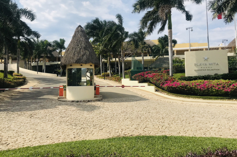 Guard post and entryway of Iberostar Selection Playa Mita.