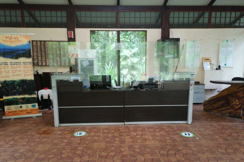 Seated front desk