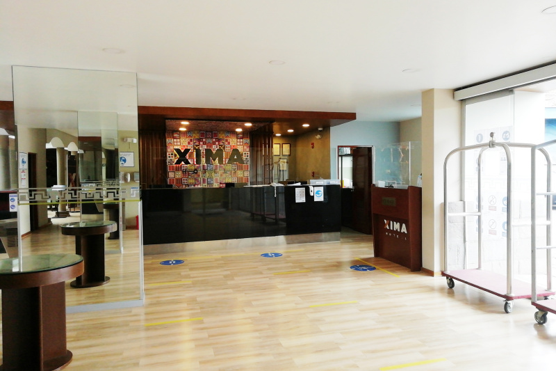 Hotel lobby front desk