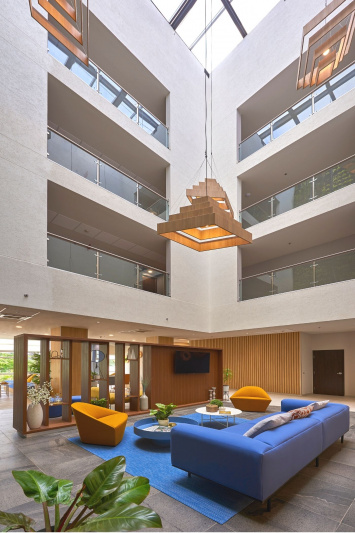 Central lounge space with skylight
