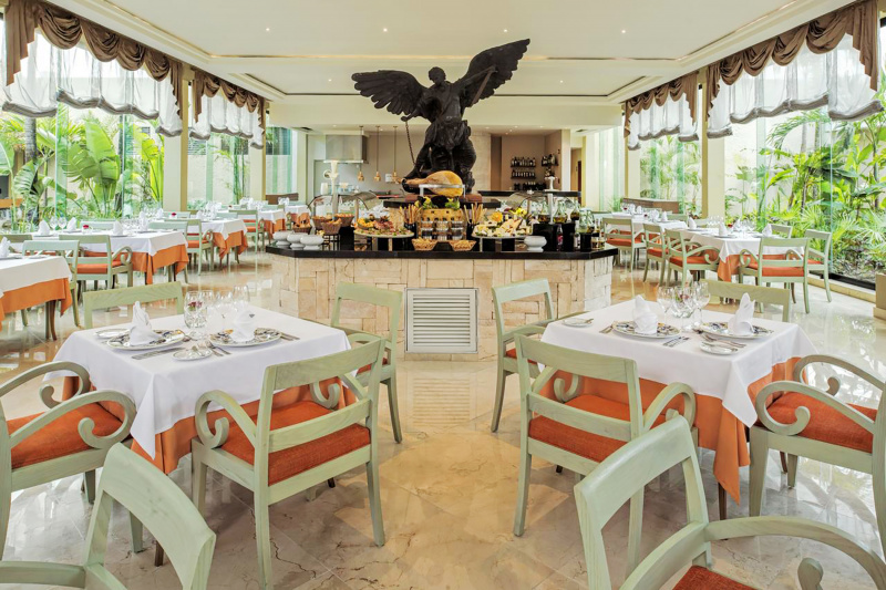 Hotel dining area with spacious seating