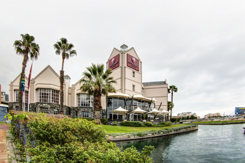 City Lodge Hotel exterior with waterfront views