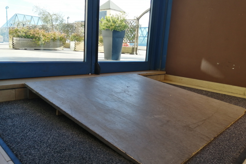 Exit doors and ramp
