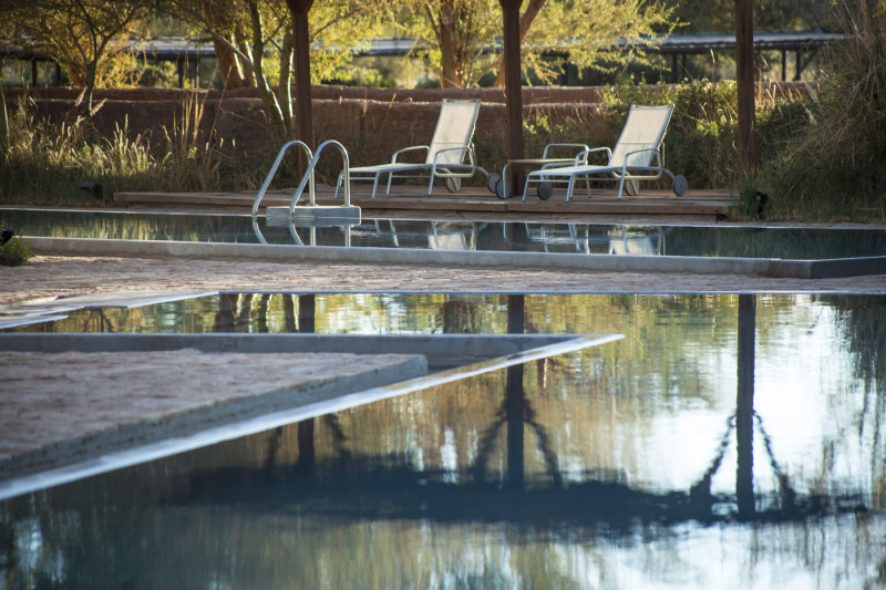 Pool with comfortable lounge chairs