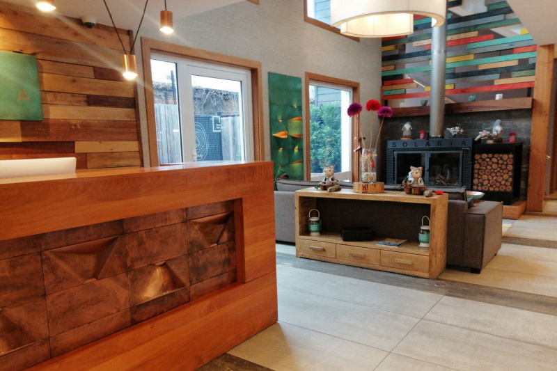 Hotel lobby and front desk