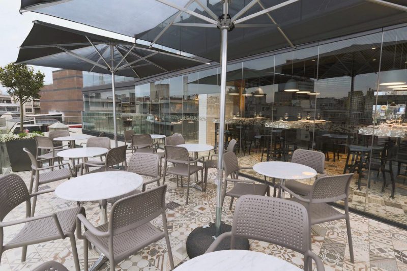 Hotel restaurant terrace