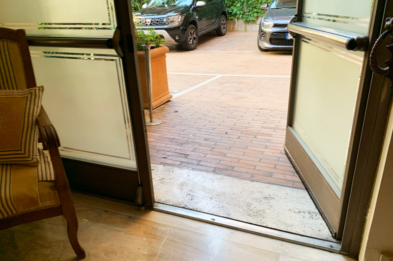 Hotel entrance doorway