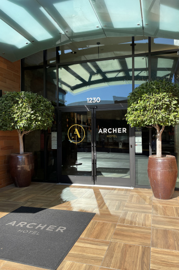 Archer Hotel Napa entrance with step-free doorway