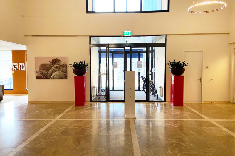 Hotel entrance and lobby