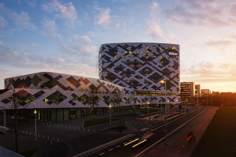 Hilton Airport Schipol Hotel is a multi-story property with roadside access
