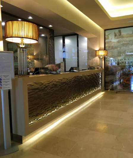 Hotel front desks and covid safe barrriers