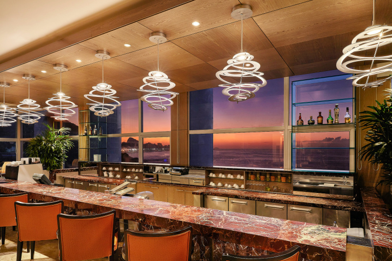 Accessible height bartop with stunning ocean views