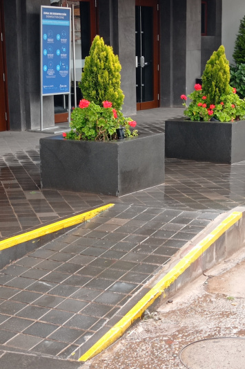 The hotel entrance