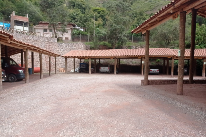 The hotel car park