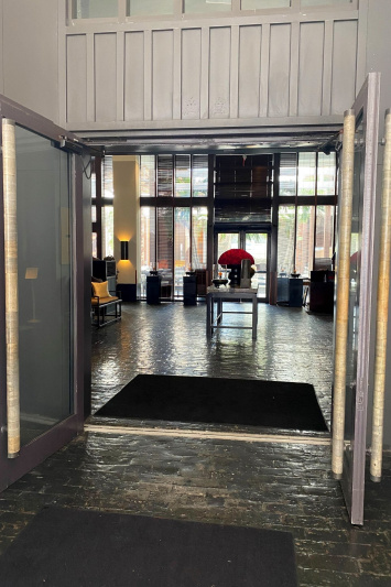 The hotel lobby