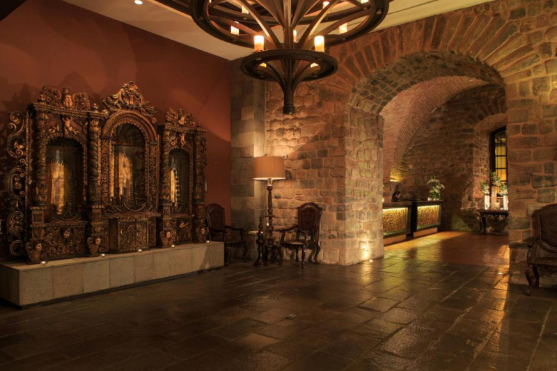 The hotel lobby