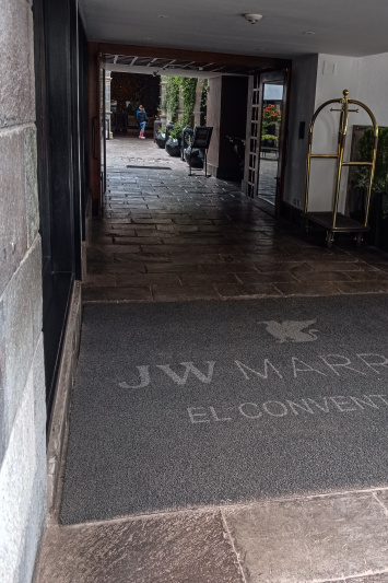 The hotel entrance