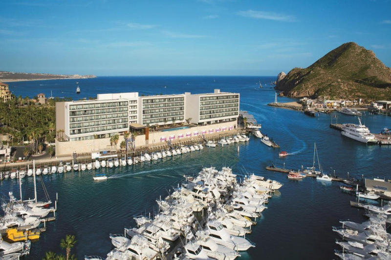The hotel is set in the marina