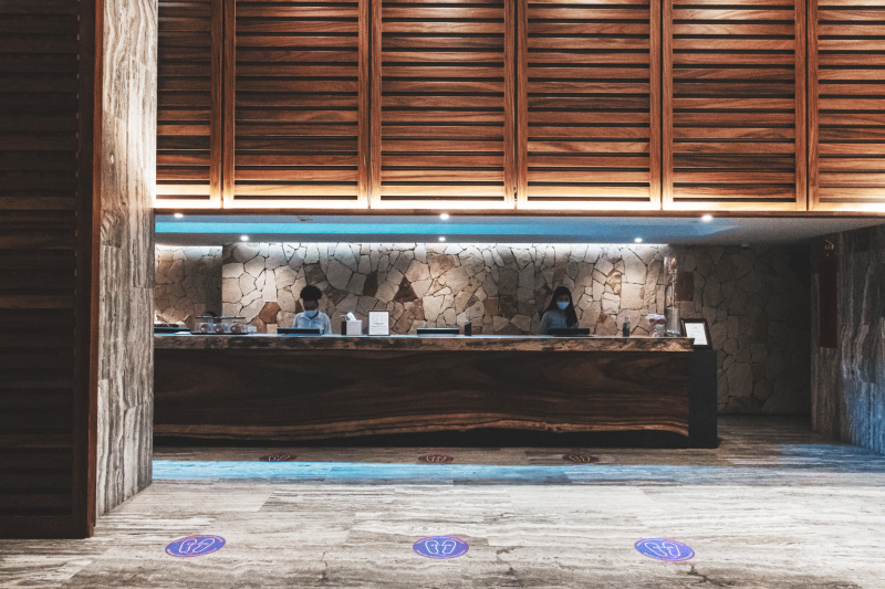 The reception desk