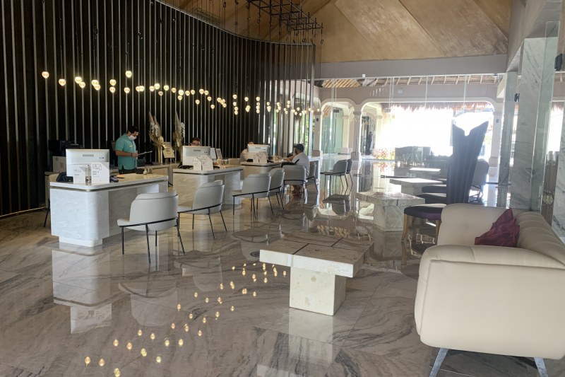The reception desks