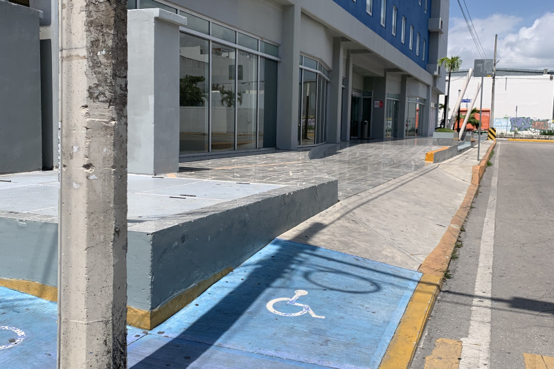 Ramp access to the hotel