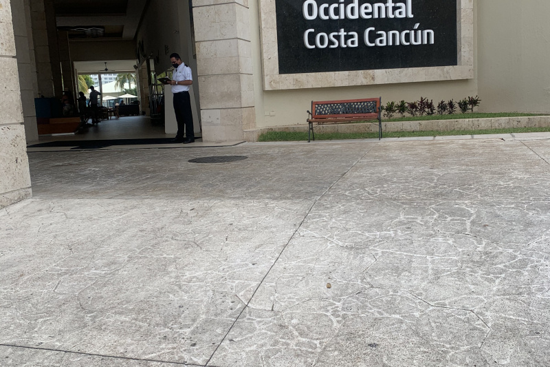 The hotel entrance