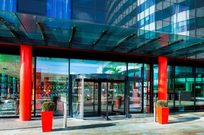 The hotel entrance