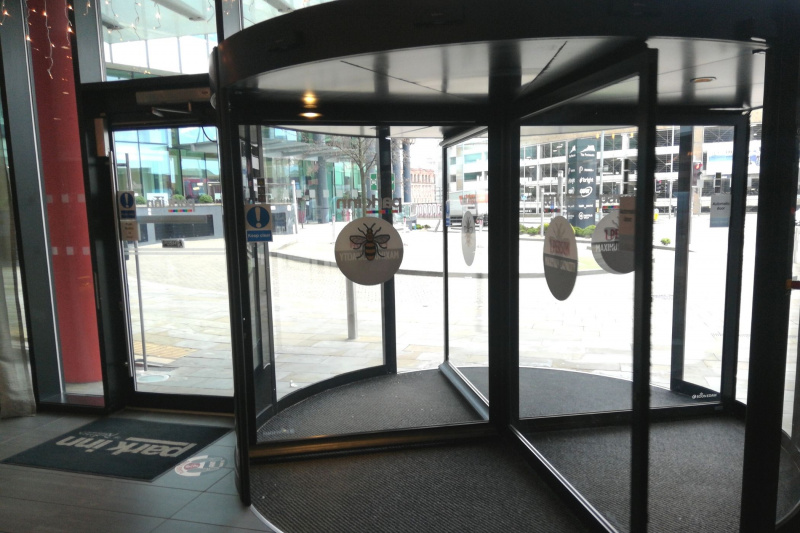 The hotel entrance