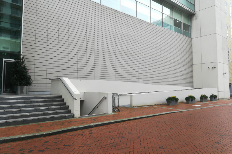 The ramp to the hotel entrance