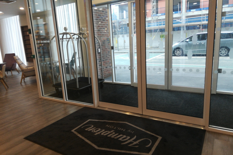 The hotel entrance