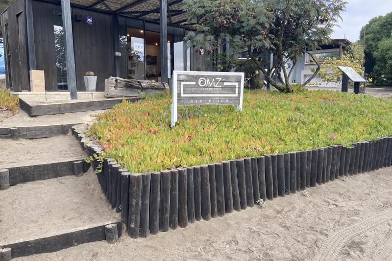 Building entrance with small steps