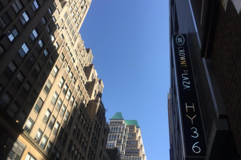 The hotel sign