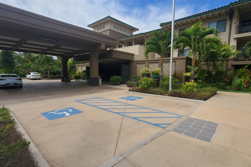 The parking area