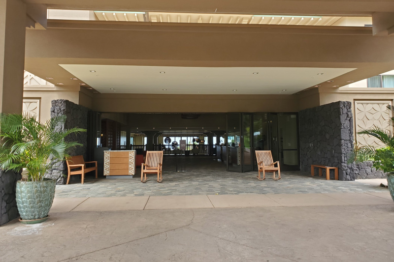 The hotel entrance