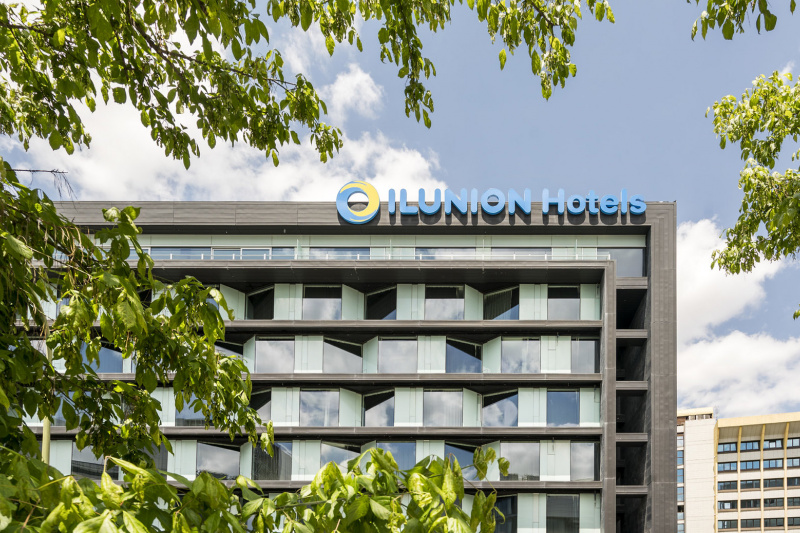 The hotel sign