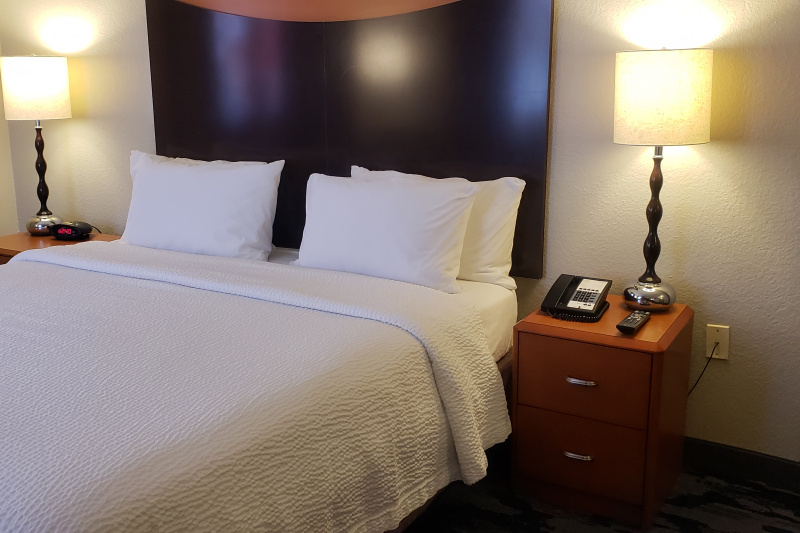 Guestroom bedside area