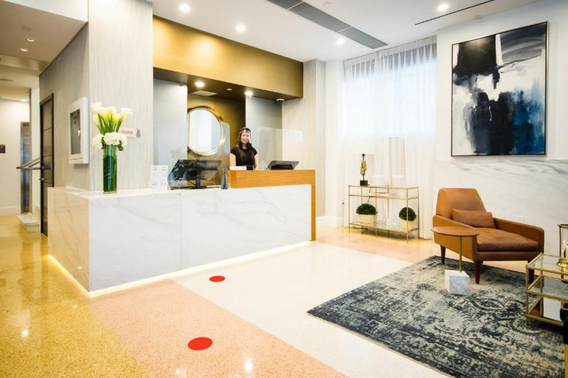 The reception desk