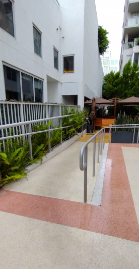 The ramp to the main entrance