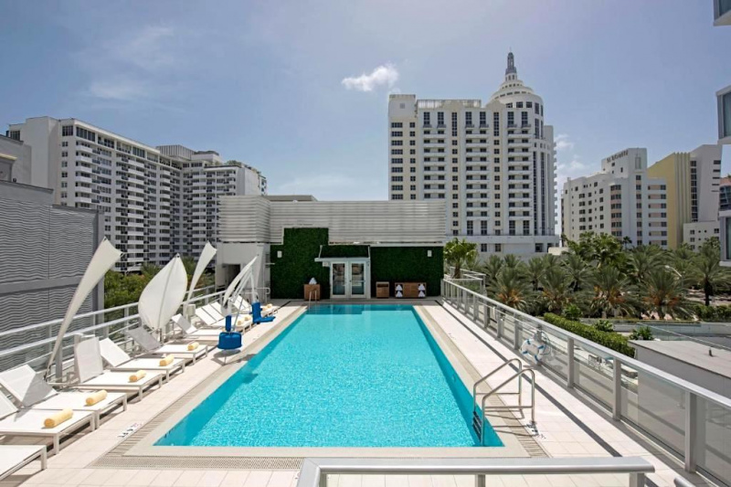The pool area