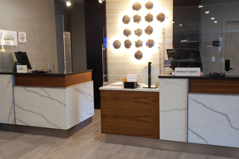 The reception desk
